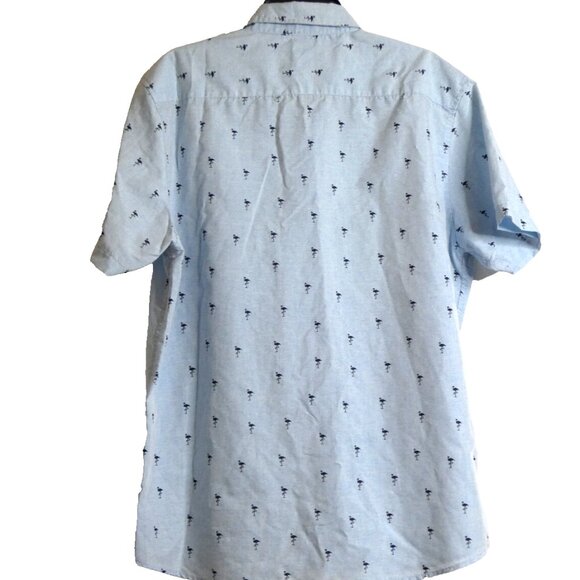 Molokai Surf Co. Men Shirt Size XL Flamingos Hawaiian Cotton Short Sleeve Summer - Picture 2 of 8